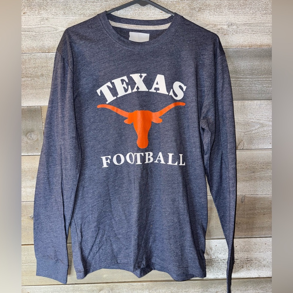 Men’s Classic Fit Heathered Blue Texas Longhorns Long Sleeve